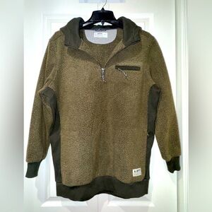 Jetty Olive Green Fleece Hoodie. Men’s Medium GUC.